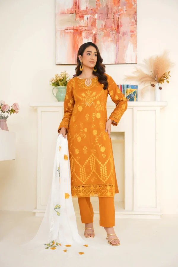 Charizma Cambric Embroidered 3PC | Charizma | SGO-CE01 - Image 6