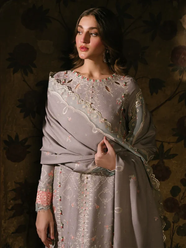 Bin Ilyas Cambric Embroidered 3PC | Bin Ilyas | SGO-CE05 - Image 3