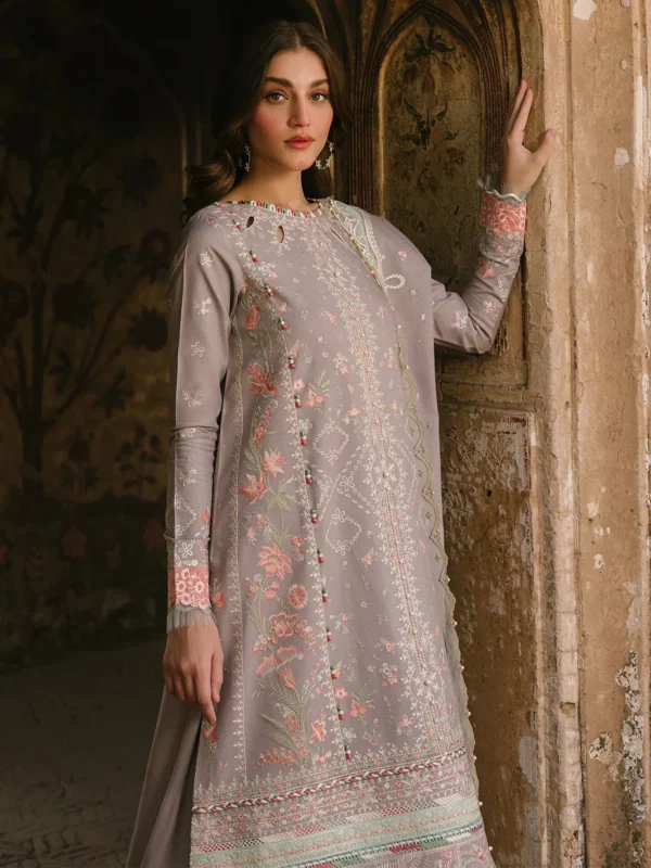 Bin Ilyas Cambric Embroidered 3PC | Bin Ilyas | SGO-CE05 - Image 7