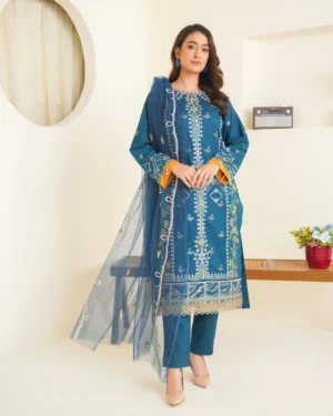 Bin Ilyas Cambric Embroidered 3PC