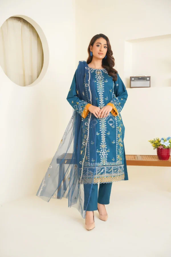 Bin Ilyas Cambric Embroidered 3PC | Bin Ilyas | SGO-CE03