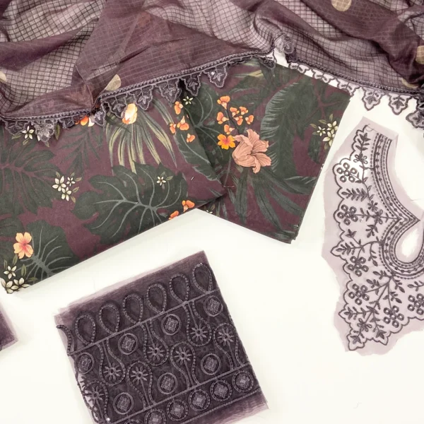 Dastoor By Anaya Noor Digital Printed Cambric With Patches 3-PC | Dastoor By Anaya Noor | SGO-CE01 - Image 3