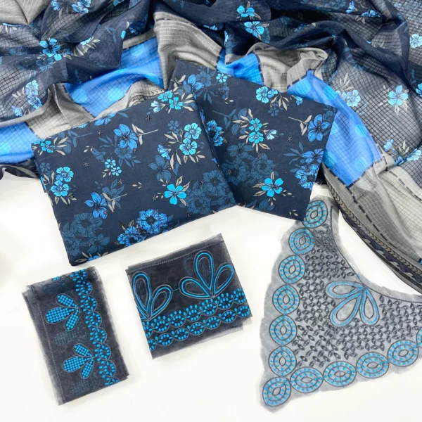 Parizad By Anaya Noor Digital Printed With Sequins Patches 3-PC| Parizad By Anaya Noor | SGO-LI02 - Image 2