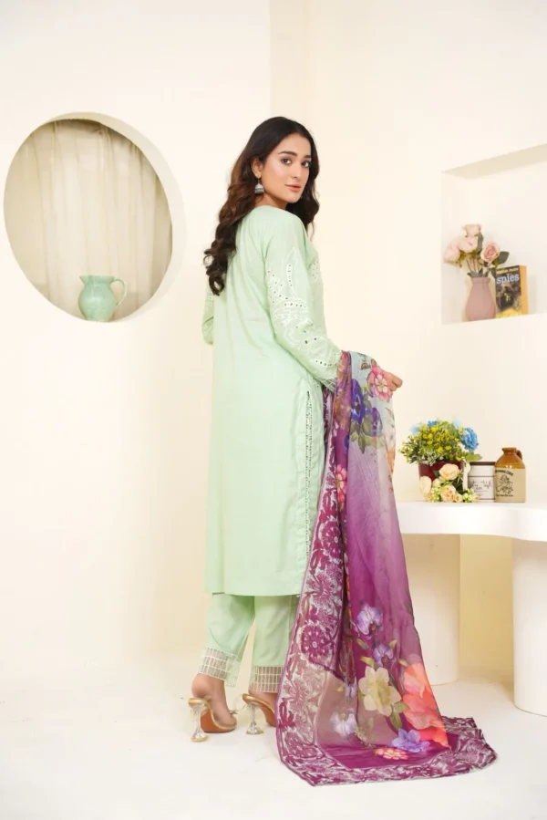 Mushq Embroidered Cambric 3-PC | Mushq | SGO-CE01 - Image 6