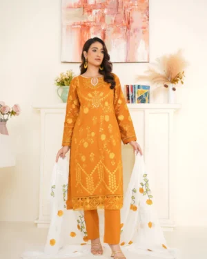 Charizma Cambric Embroidered 3PC