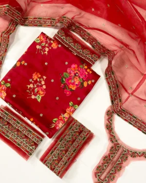 Charizma Luxury Silk With Embroidered 3PC