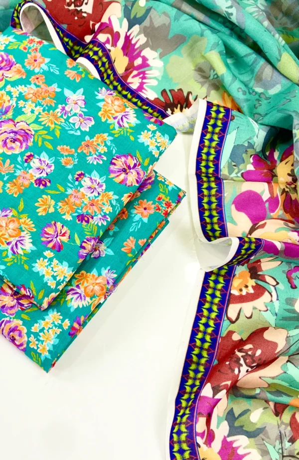 Bareeza Printed Khaddar 3PC | Bareeza | SGO-BA03 - Image 8