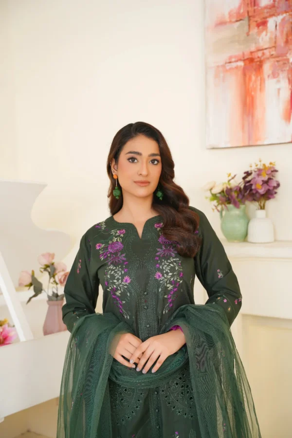 Bin Ilyas Cambric Embroidered 3PC | Bin Ilyas | SGO-CE06 - Image 5