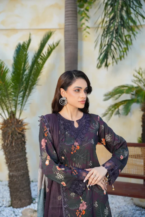 Dastoor By Anaya Noor Digital Printed Cambric With Patches 3-PC | Dastoor By Anaya Noor | SGO-CE01 - Image 7