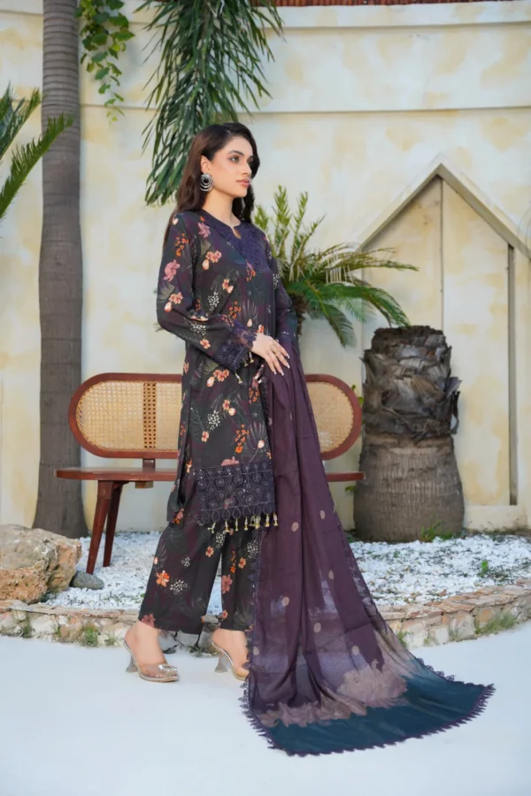 Dastoor By Anaya Noor Digital Printed Cambric With Patches 3-PC | Dastoor By Anaya Noor | SGO-CE01 - Image 8