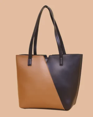 Elegant Brown and Black Tote Bag