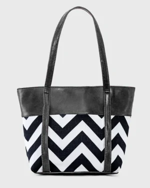 Wave Black Tote Bag