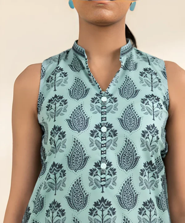 Sapphire Digital Printed Linen 3-PC | Sapphire | SGO-S04 - Image 3