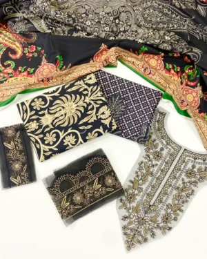 Maria B Printed Linen With Emb Patches 3PC