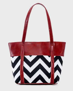 Wave Maroon Tote Bag