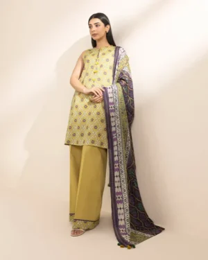 Sapphire Digital Printed Linen 3-PC