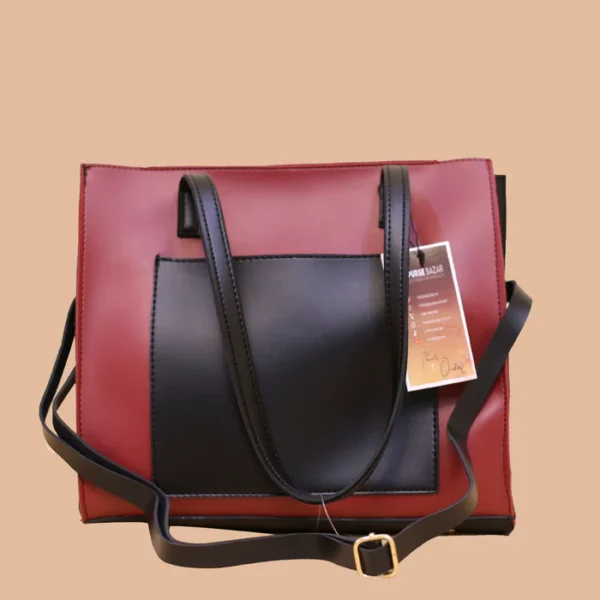 Floral Maroon and Black Shoulder Bag