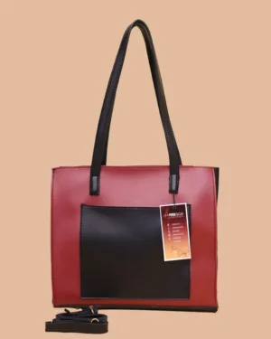 Floral Maroon and Black Shoulder Bag