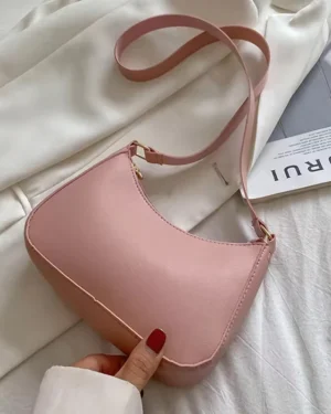 Pink Half Moon Crossbody Bag