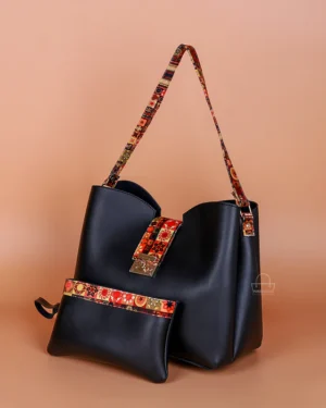Classy 2 Pcs Black Shoulder Bag