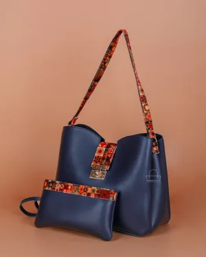 Classy 2 Pcs Blue Shoulder Bag