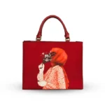 Hijab Girl Red Canvas Tote Bag