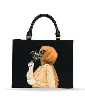 Hijab Girl Black Canvas Tote Bag