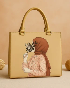 Hijab Girl Beige Canvas Tote Bag