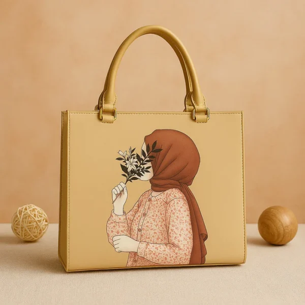 Hijab Girl Beige Canvas Tote Bag