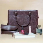 Croc Wine Red Luxe 2 Pcs Tote Set